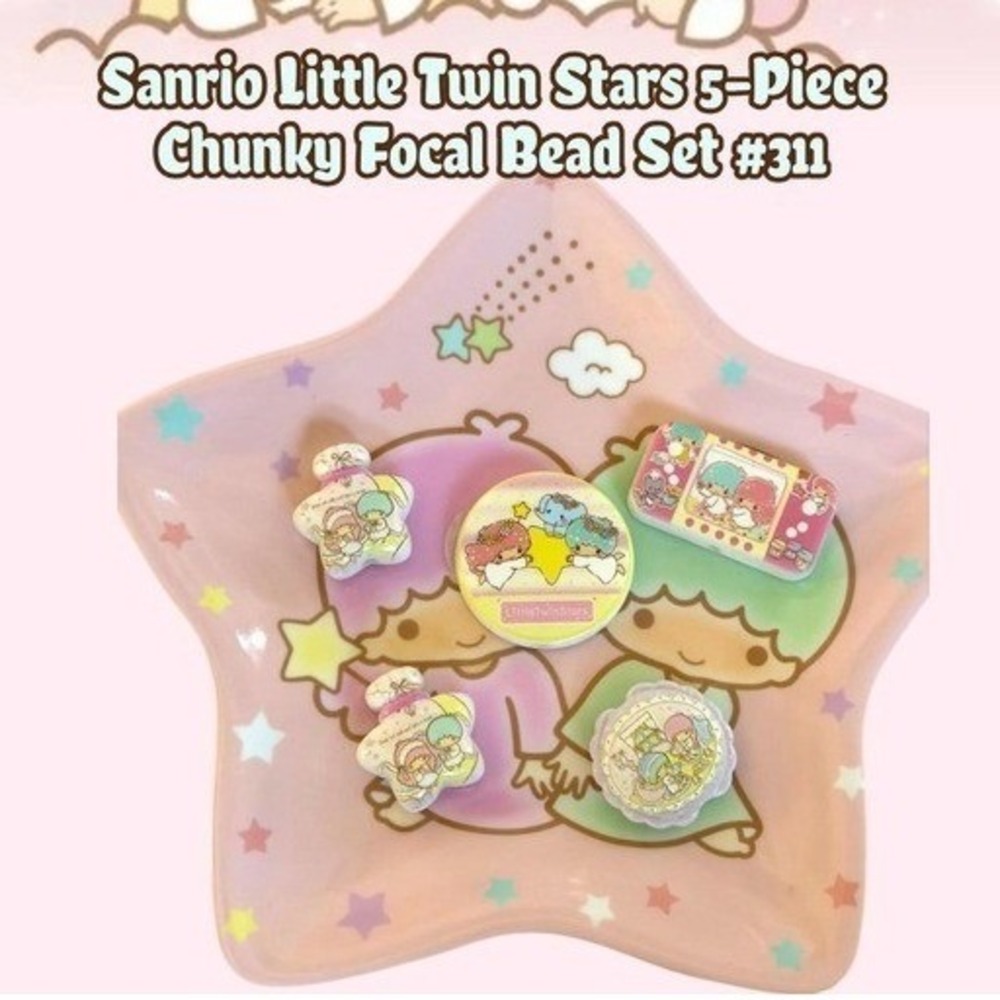 Sanrio Little Twin Stars 5-Piece Coordinated Focal Bead Set NEW